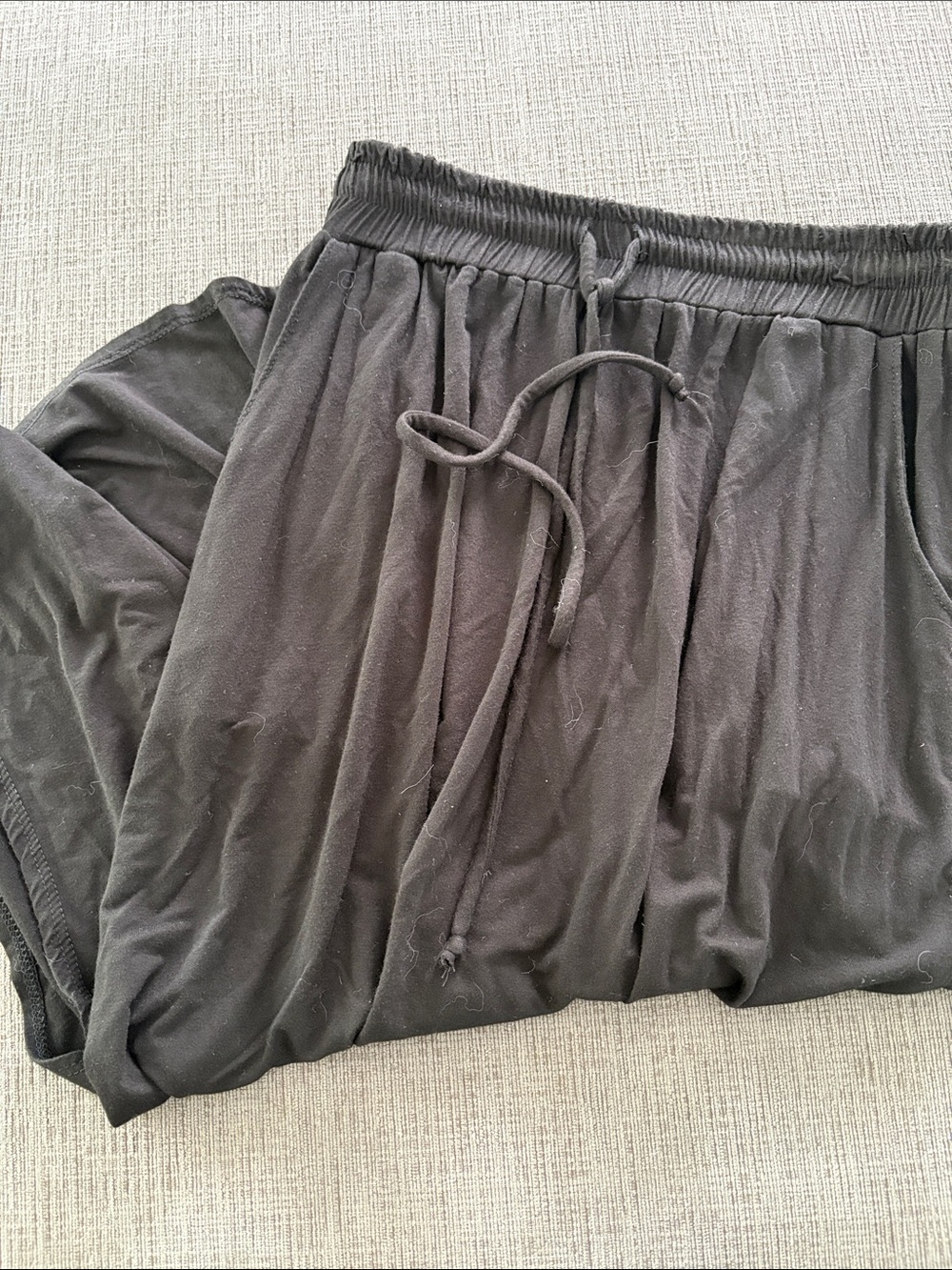 Women's Black Midi Drawstring Skirt